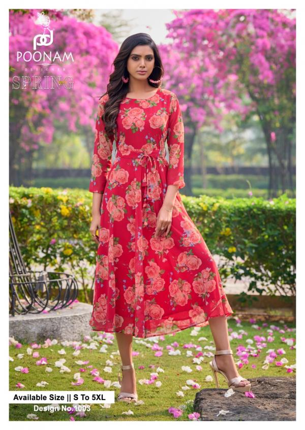 Poonam Spring Valley Digital Printed Georgette Kurti Collection